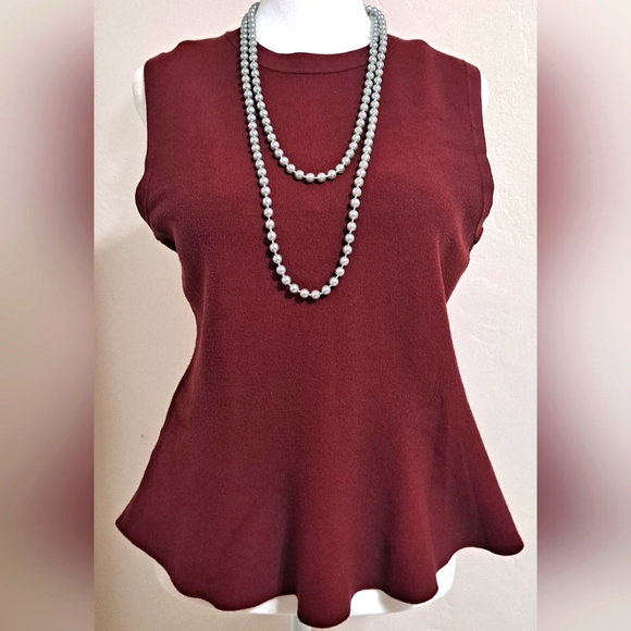 Ann Taylor Tops - Ann Taylor Sleeveless Sweater Vest Burgandy Size Large EUC Fit to Flare